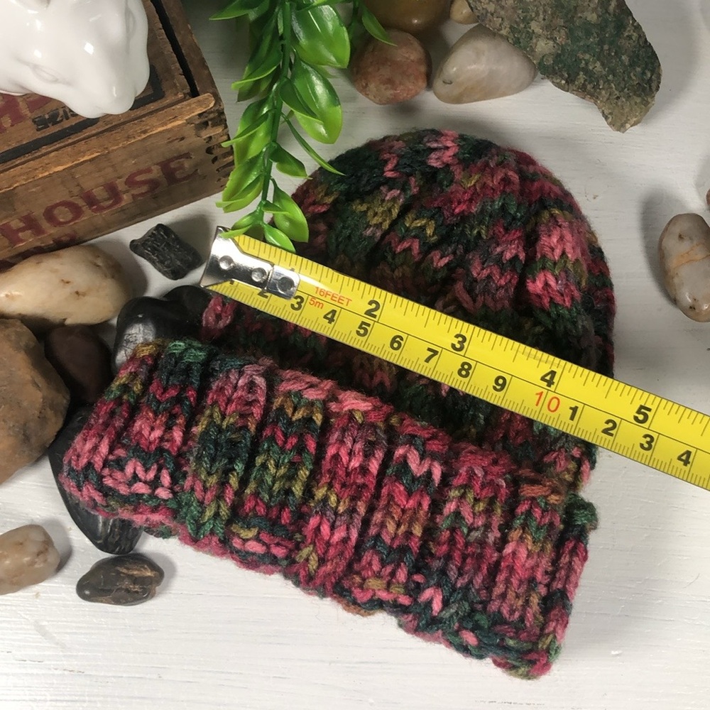 Hand Knitted Multi Colored Infant to Toddler Hat 3-12 Months Warm Kids Knit Hat - Picture 5 of 10